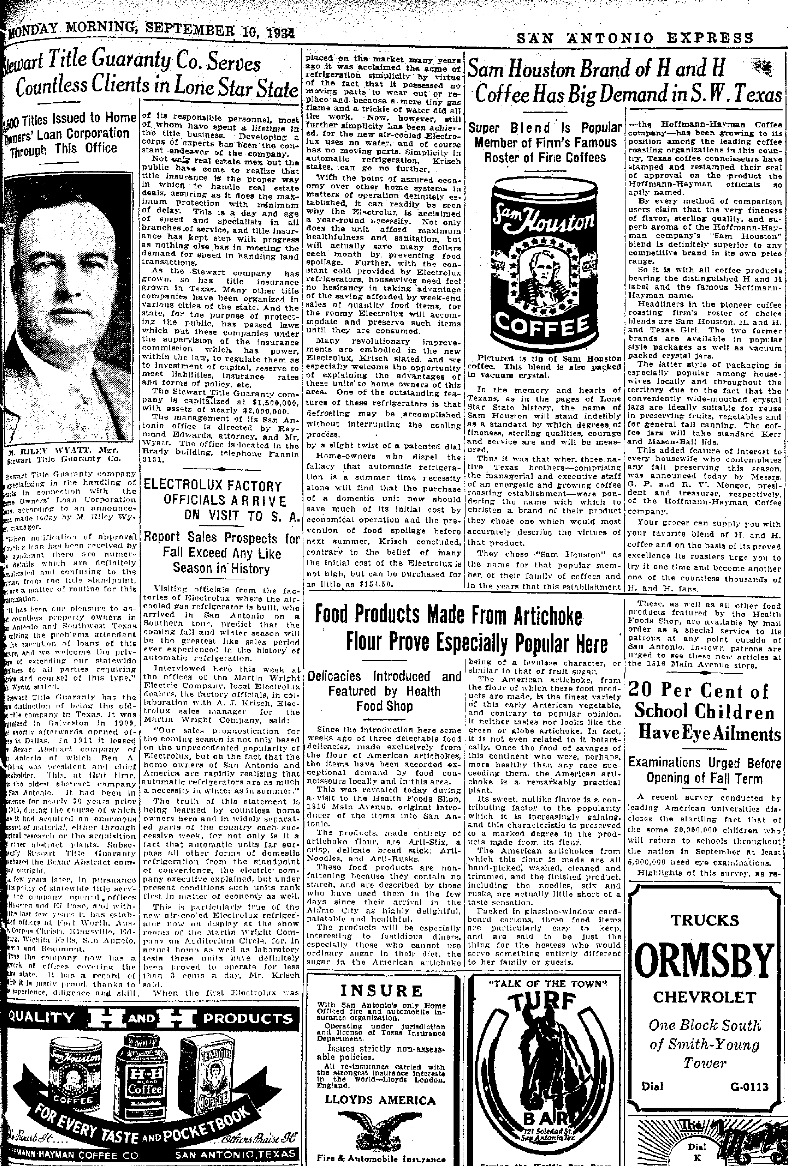 San Antonio Express on Mon, Sep 10, 1934
